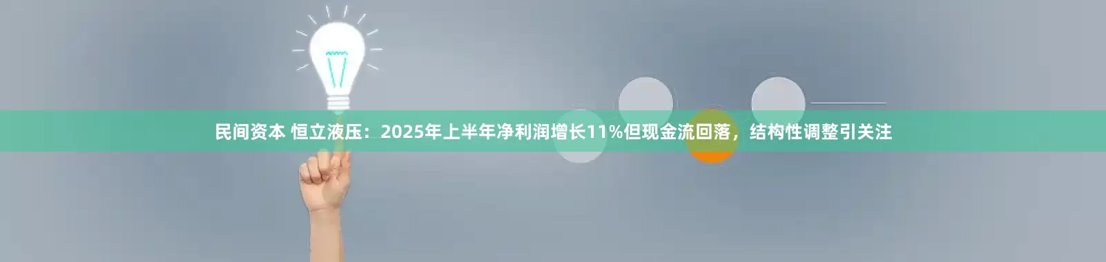 民间资本 恒立液压：2025年上半年净利润增长11%但现金流回落，结构性调整引关注